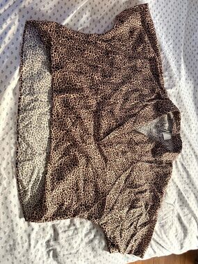 Anthropologie Leopard Print Blouse in Brown and Black
